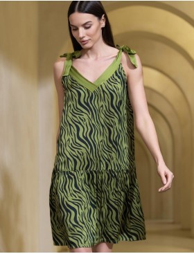 Короткий сарафан с оборкой Mia-Amore IRMA 4150, Цвет: оливковый, Размеры: 3XL