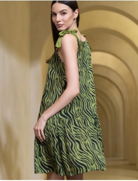 Короткий сарафан с оборкой Mia-Amore IRMA 4150, Цвет: оливковый, Размеры: 3XL, изображение 2