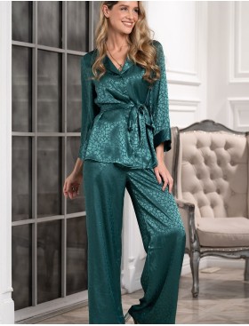 Атласный комплект Mia-Amore JOANNA 7314 изумрудный, Цвет: изумрудный, Размеры: M