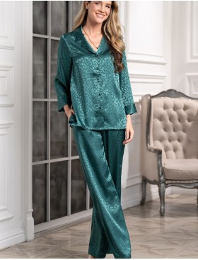 Атласный комплект Mia-Amore JOANNA 7314 изумрудный, Цвет: изумрудный, Размеры: M, изображение 4