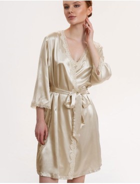 Атласный халат-кимоно Mia-Mella JULIA CHARME 8733 айвори, Цвет: айвори, Размеры: S/M, изображение 4