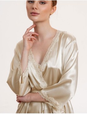 Атласный халат-кимоно Mia-Mella JULIA CHARME 8733 айвори, Цвет: айвори, Размеры: S/M, изображение 3