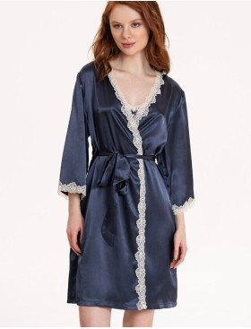 Атласный халат-кимоно Mia-Mella JULIA CHARME 8733 черника, Цвет: черника, Размеры: S/M