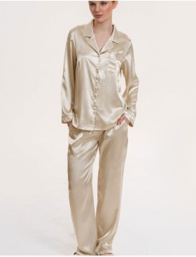 Пижама атласная Mia-Mella JULIA CHARME 8736 айвори, Цвет: айвори, Размеры: 2XL, изображение 4