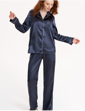 Пижама атласная Mia-Mella JULIA CHARME 8736 черника, Цвет: черника, Размеры: 2XL, изображение 4