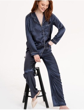 Пижама атласная Mia-Mella JULIA CHARME 8736 черника, Цвет: черника, Размеры: 2XL