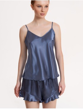 Атласная пижама с рюшами Mia-Mella JULIA CHARME 8754 дельфин, Цвет: дельфин, Размеры: XL