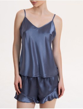 Атласная пижама с рюшами Mia-Mella JULIA CHARME 8754 дельфин, Цвет: дельфин, Размеры: XL, изображение 4