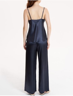 Атласный комплект топ и брюки Mia-Mella JULIA CHARME 8755 черника, Цвет: черника, Размеры: XS, изображение 2