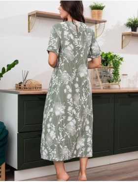 Длинная туника из хлопка Mia-Amore MARIBEL 5481, Цвет: оливковый, Размеры: L, изображение 2