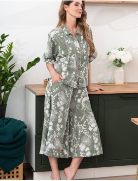 Комплект с укороченными широкими брюками Mia-Amore MARIBEL 5485, Цвет: оливковый, Размеры: 2XL, изображение 3