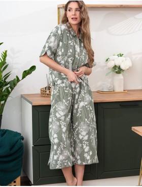 Комплект с укороченными широкими брюками Mia-Amore MARIBEL 5485, Цвет: оливковый, Размеры: 2XL, изображение 4