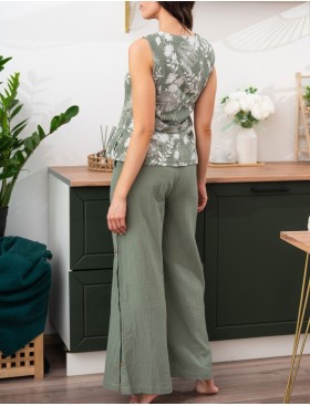 Хлопковый брючный комплект Mia-Amore MARIBEL 5486, Цвет: оливковый, Размеры: M, изображение 2