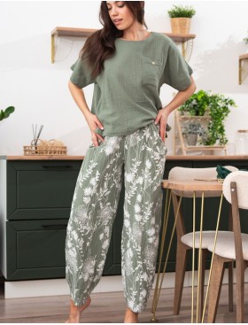 Комплект из хлопкового муслина Mia-Amore MARIBEL 5487, Цвет: оливковый, Размеры: 4XL