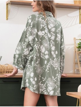 Короткая рубашка из хлопка Mia-Amore MARIBEL 5488, Цвет: оливковый, Размеры: 3XL, изображение 3