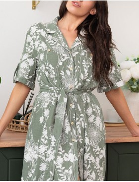 Длинная рубашка-халат Mia-Amore MARIBEL 5489, Цвет: оливковый, Размеры: 4XL, изображение 5