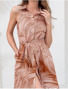 Рубашка-халат на пуговицах Mia-Amore PASADENA 5544, Цвет: карамельный, Размеры: M, изображение 4