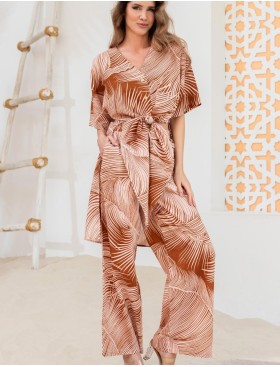 Брючный комплект с удлинённой рубашкой Mia-Amore PASADENA 5546, Цвет: карамельный, Размеры: 3XL