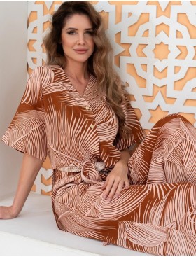 Брючный комплект с удлинённой рубашкой Mia-Amore PASADENA 5546, Цвет: карамельный, Размеры: 3XL, изображение 4