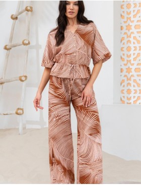 Костюм из льняного полотна с хлопком Mia-Amore PASADENA 5547, Цвет: карамельный, Размеры: 3XL