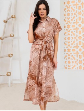 Халат из хлопка со льном Mia-Amore PASADENA 5548, Цвет: карамельный, Размеры: 3XL