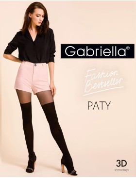 Колготки имитирующие чулки Gabriella 728 PATY 20/60 den чёрный, Цвет: чёрный, Размеры: 3, изображение 3