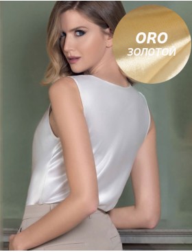 Золотистая атласная майка Leilieve C8701 oro, Цвет: oro (золотой), Размеры: 2XL, изображение 2