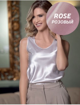 Розовая атласная майка Leilieve C8701 rose, Цвет: rose (розовый), Размеры: 2XL