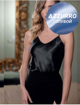 Голубой атласный топ Leilieve C8901 azzurro, Цвет: azzurro (голубой), Размеры: 2XL, изображение 3