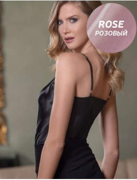 Розовый атласный топ Leilieve C8901 rose, Цвет: rose (розовый), Размеры: 2XL, изображение 2