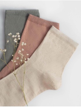 Льняные носки Marilyn DAMSKIE Len оливковый, Цвет: оливковый, Размеры: UN, изображение 2