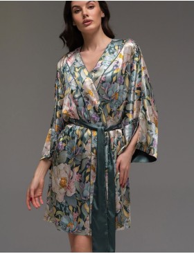 Короткий шёлковый халат Mia-Amore EVANGELINA 4573, Цвет: мультицвет, Размеры: L/XL, изображение 3