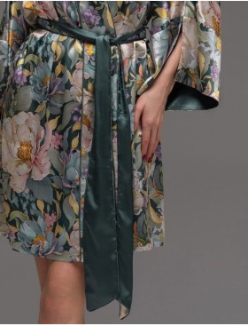 Короткий шёлковый халат Mia-Amore EVANGELINA 4573, Цвет: мультицвет, Размеры: L/XL, изображение 5