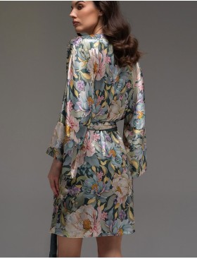 Короткий шёлковый халат Mia-Amore EVANGELINA 4573, Цвет: мультицвет, Размеры: L/XL, изображение 2