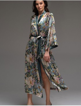 Длинный шёлковый халат Mia-Amore EVANGELINA 4579, Цвет: мультицвет, Размеры: 2XL/3XL