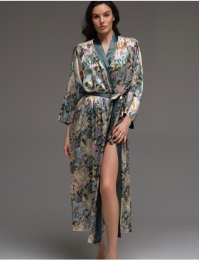 Длинный шёлковый халат Mia-Amore EVANGELINA 4579, Цвет: мультицвет, Размеры: 2XL/3XL, изображение 4