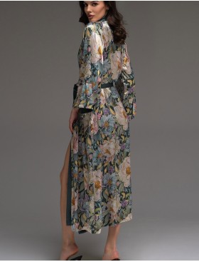 Длинный шёлковый халат Mia-Amore EVANGELINA 4579, Цвет: мультицвет, Размеры: 2XL/3XL, изображение 2