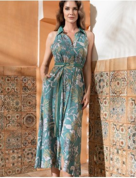 Длинный халат-рубашка Mia-Amore IMANY 5494, Цвет: мятный, Размеры: L