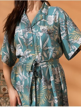 Халат-рубашка с коротким рукавом Mia-Amore IMANY 5497, Цвет: мятный, Размеры: L, изображение 3