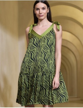 Короткий сарафан с оборкой Mia-Amore IRMA 4150, Цвет: оливковый, Размеры: 3XL, изображение 3