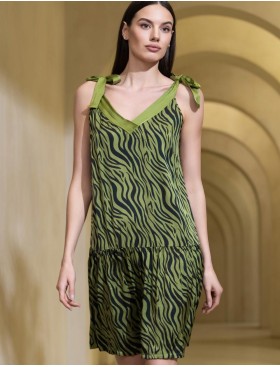 Короткий сарафан с оборкой Mia-Amore IRMA 4150, Цвет: оливковый, Размеры: 3XL, изображение 4