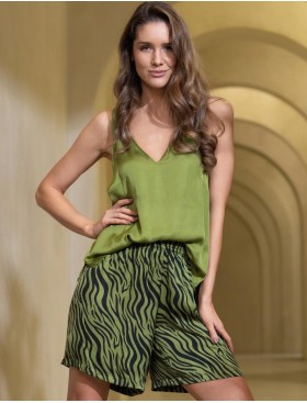 Шёлковый комплект топ + шорты Mia-Amore IRMA 4152, Цвет: оливковый, Размеры: L, изображение 3