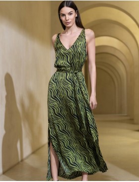 Длинный сарафан из шёлка Mia-Amore IRMA 4154, Цвет: оливковый, Размеры: 3XL