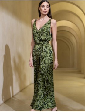 Длинный сарафан из шёлка Mia-Amore IRMA 4154, Цвет: оливковый, Размеры: 3XL, изображение 4