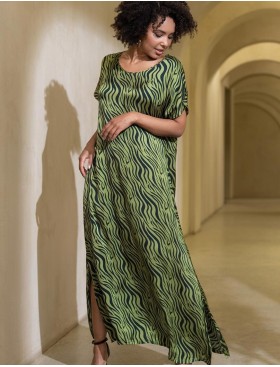 Длинная шёлковая туника Mia-Amore IRMA 4158, Цвет: оливковый, Размеры: 4XL/5XL, изображение 4