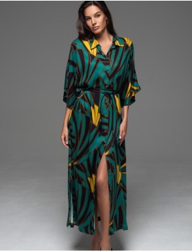 Длинный халат-рубашка Mia-Amore MALACHITE 5539, Цвет: мультиколор, Размеры: 4XL/5XL, изображение 3