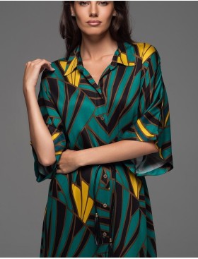 Длинный халат-рубашка Mia-Amore MALACHITE 5539, Цвет: мультиколор, Размеры: 4XL/5XL, изображение 4