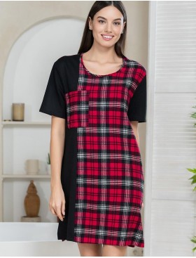 Домашняя туника из фланели Mia-Amore Mr&Mrs SMITH 5101 красно-черный, Цвет: красно-черный, Размеры: 3XL