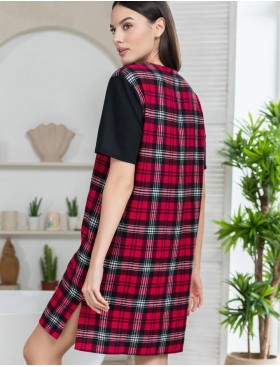 Домашняя туника из фланели Mia-Amore Mr&Mrs SMITH 5101 красно-черный, Цвет: красно-черный, Размеры: 3XL, изображение 2