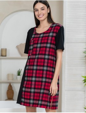 Домашняя туника из фланели Mia-Amore Mr&Mrs SMITH 5101 красно-черный, Цвет: красно-черный, Размеры: 3XL, изображение 3